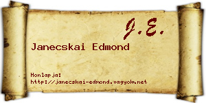 Janecskai Edmond névjegykártya